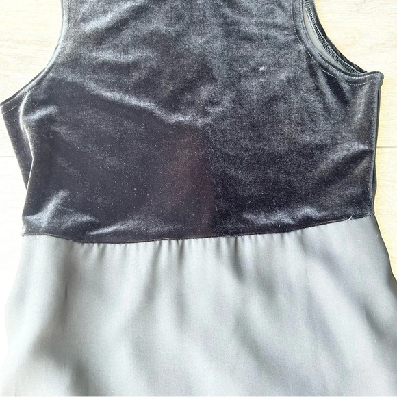 Vintage Algo Velvet Chiffon Mixed Media Sleeveless Midi Dress Made in Canada - Picture 6 of 15